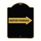 Signmission Visitor Parking With Right Arrow, Black & Gold Aluminum Architectural Sign, 18" x 24", BG-1824-24376 A-DES-BG-1824-24376 - alternate 1